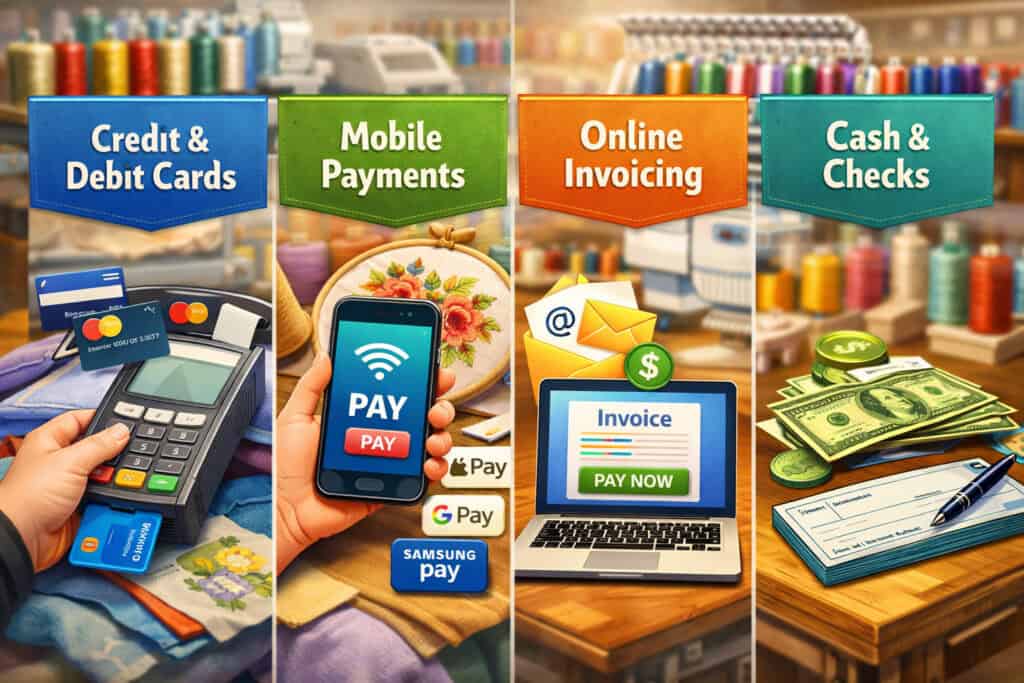 Compare Payment Acceptance Methods That Matter for Embroidery Shops