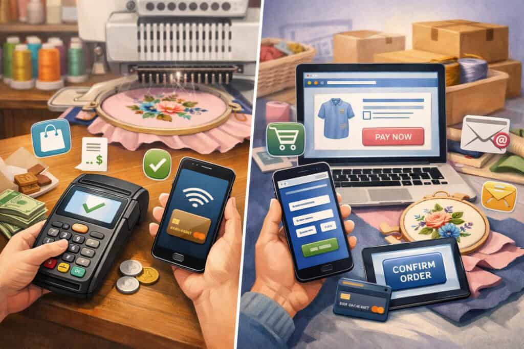 What Card-Present and Card-Not-Present Payments Mean in an Embroidery Business